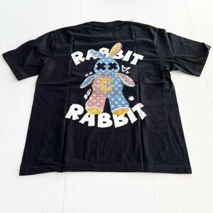 New HEYBIG Graphic Short Sleeve Tee Shirt TH-253 UNISEX SIZE L Bad Rabbit Good